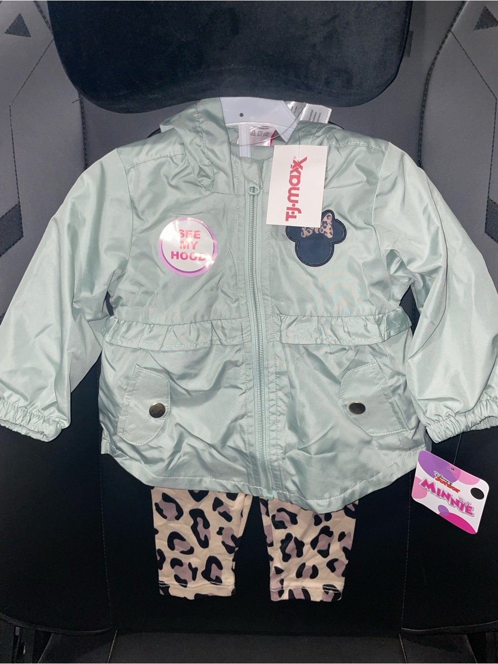 Mint Green Minnie Mouse Hooded Jacket Set 12 months New